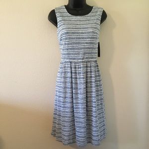 NWT Maia navy/white fit and flare dress